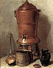 Jean Baptiste Simeon Chardin Canvas Paintings - The Copper Drinking Fountain